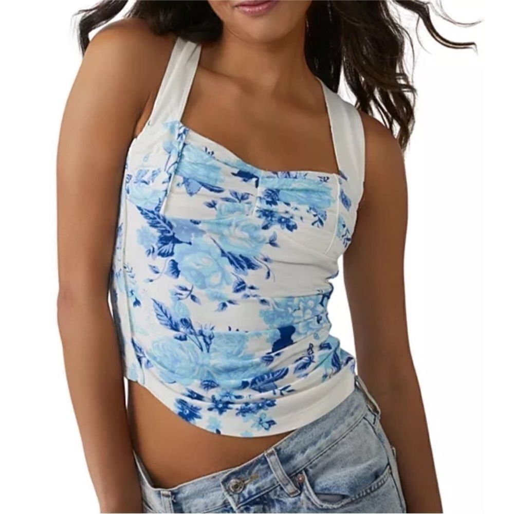 Free People NWT Ginger Snap Top in ivory toile combo Size XL